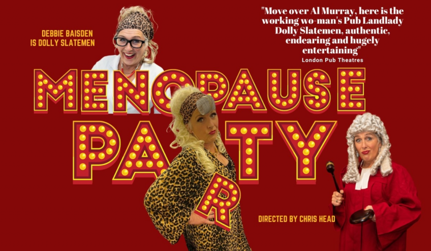 Menopause party advert with Dolly